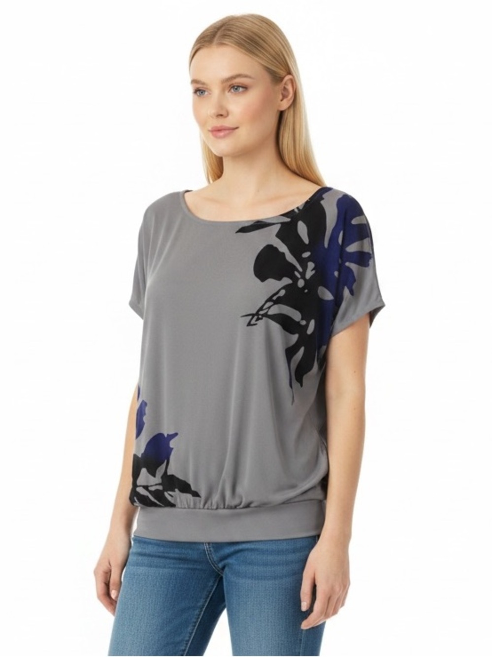 The Limited Gray Leaf Tee Top
